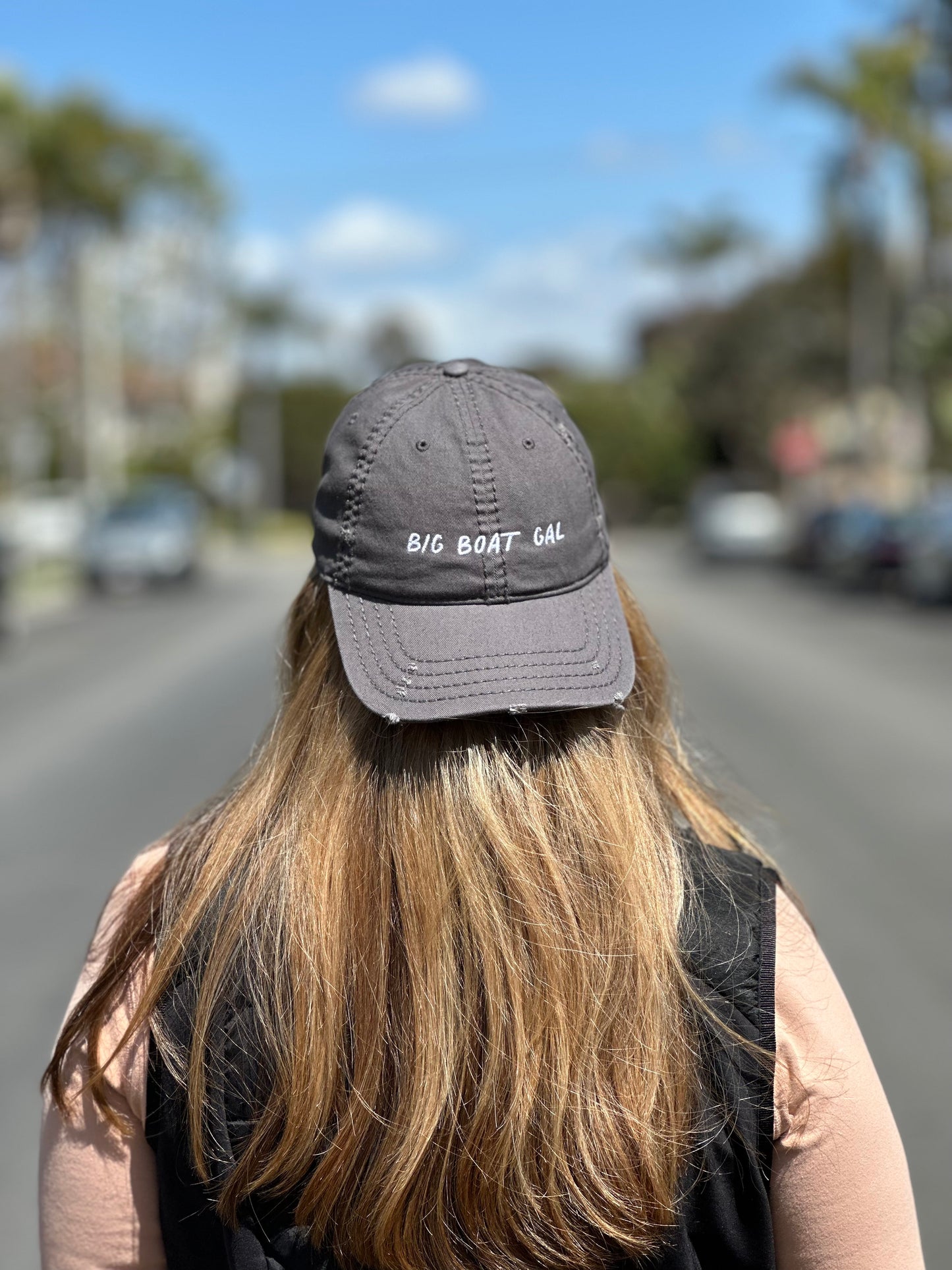 "Big Boat Gal" Distressed Dad Hat