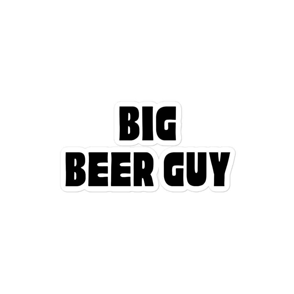 "Big Beer Guy" Black Sticker