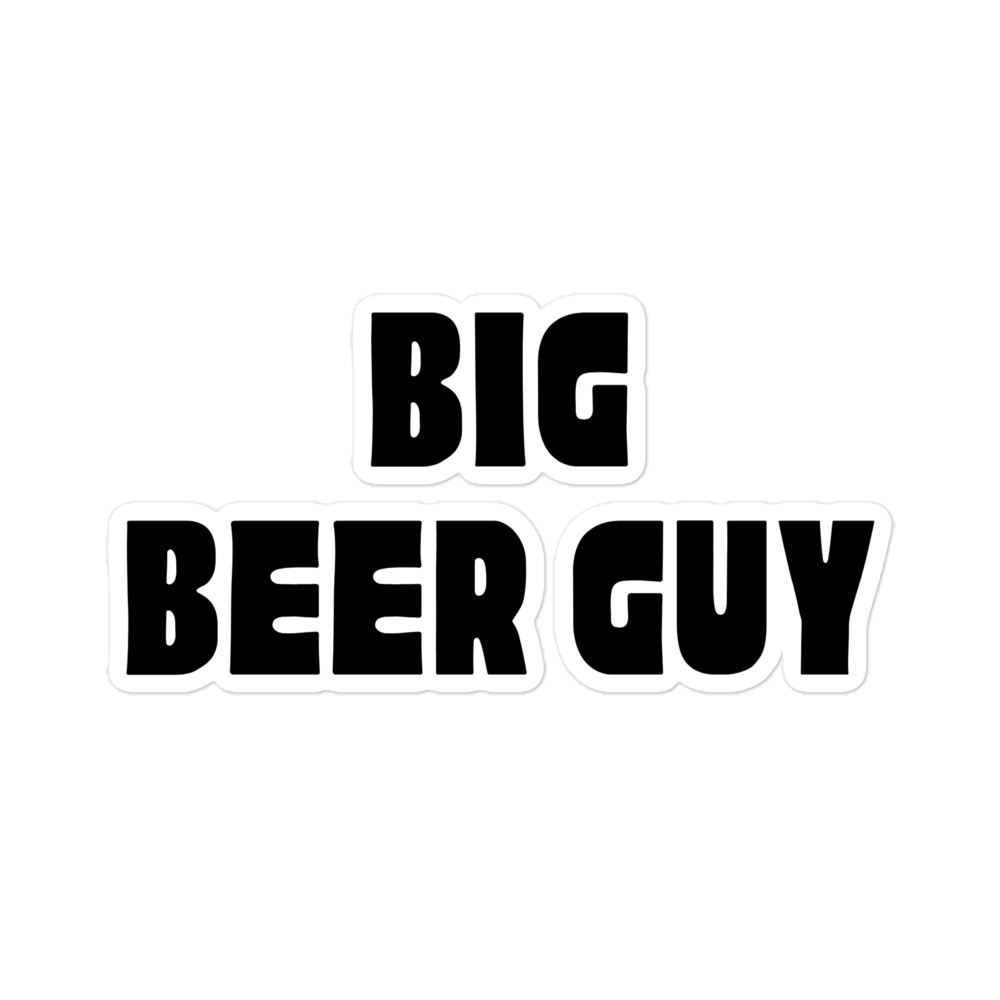 "Big Beer Guy" Black Sticker